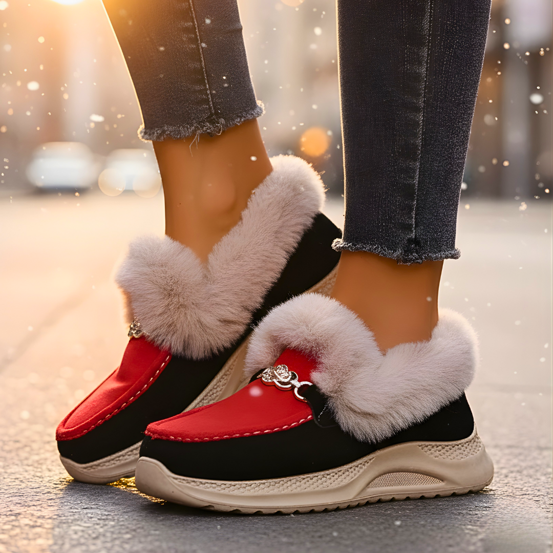 Valeria Lodge Fur Loafers — front view