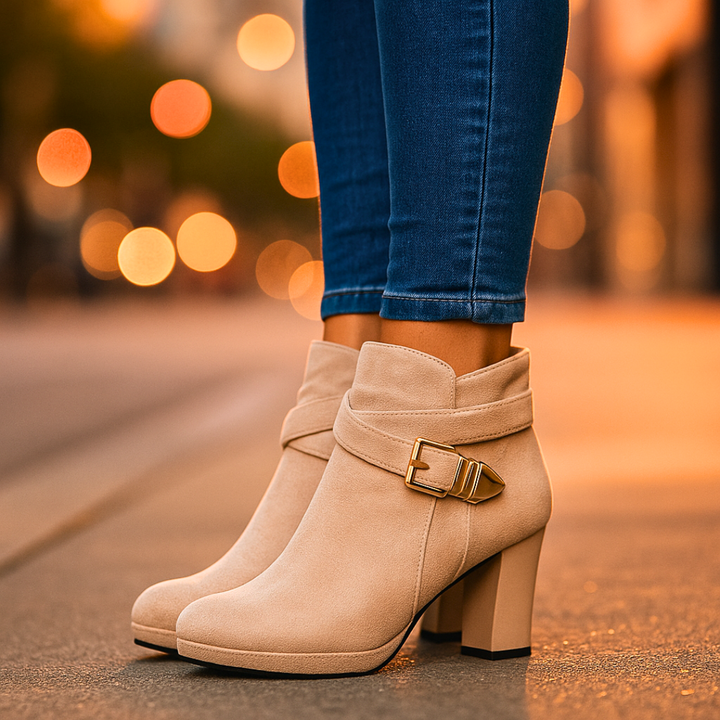 Harper Lane Suede Wrap Boots — front view