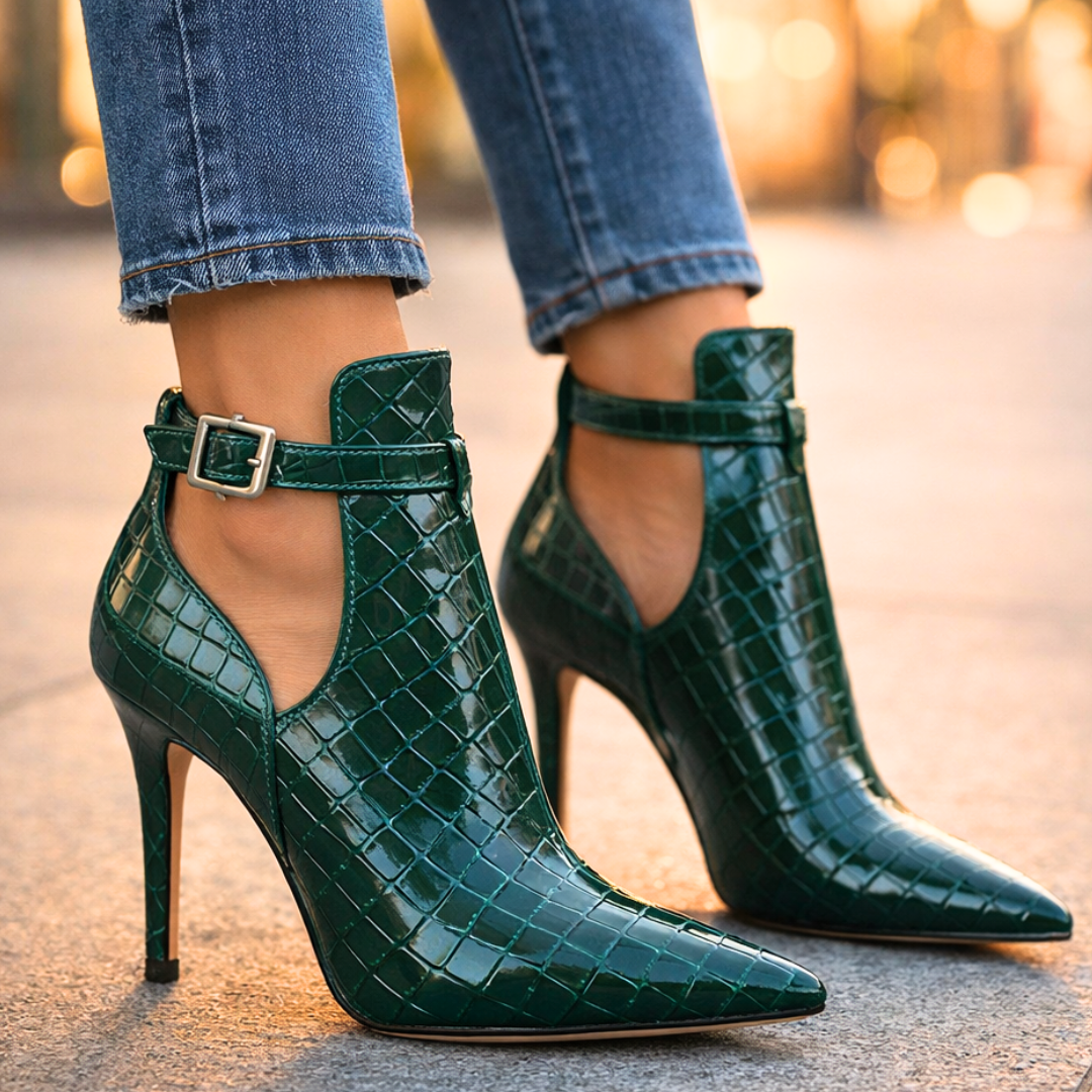 Harper Lane Gator Stiletto Heels — styling shot
