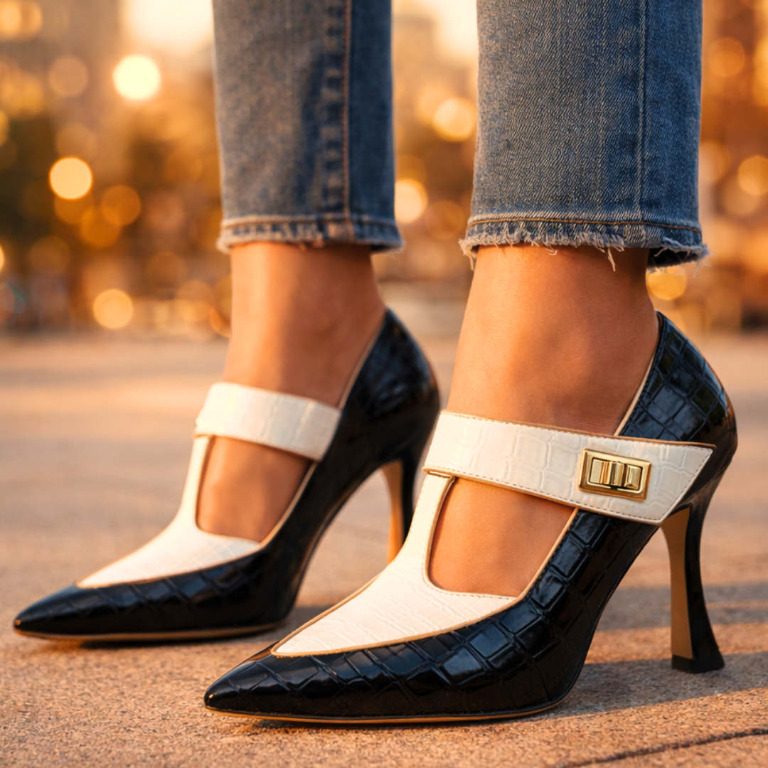 Vivienne Empress Heels — texture detail