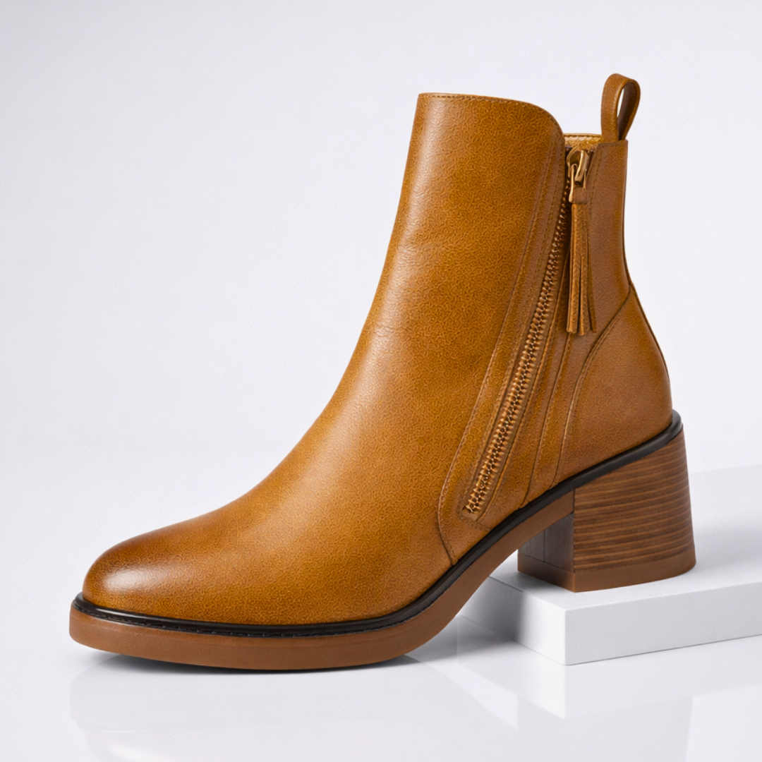 Odette Leather Ankle Boots — front view