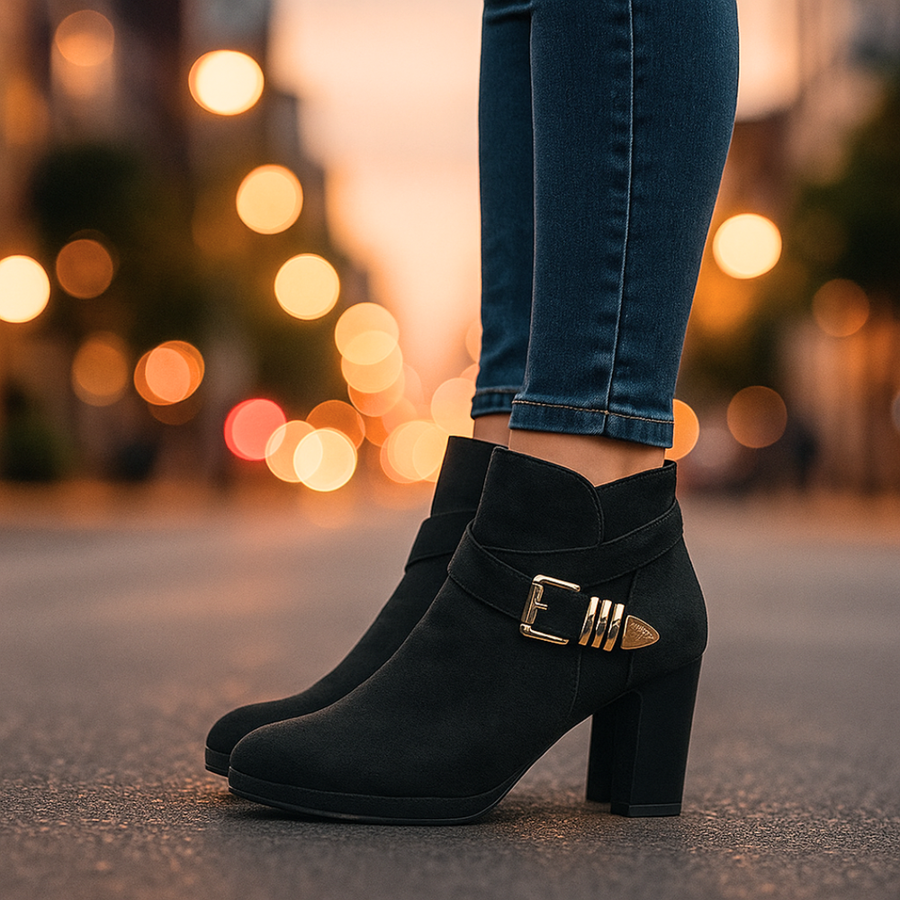 Harper Lane Suede Wrap Boots — side view