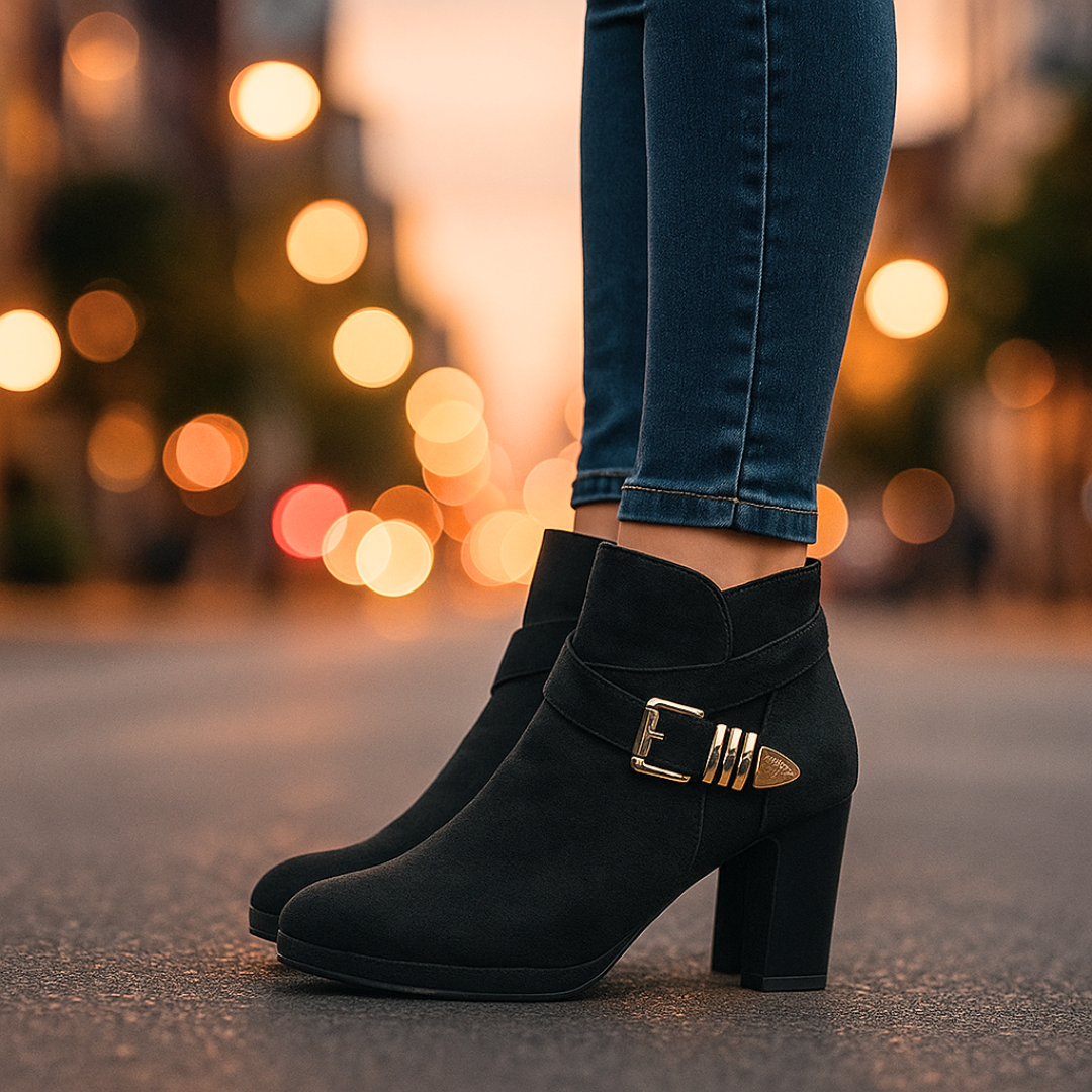 Harper Lane Suede Wrap Boots — side view