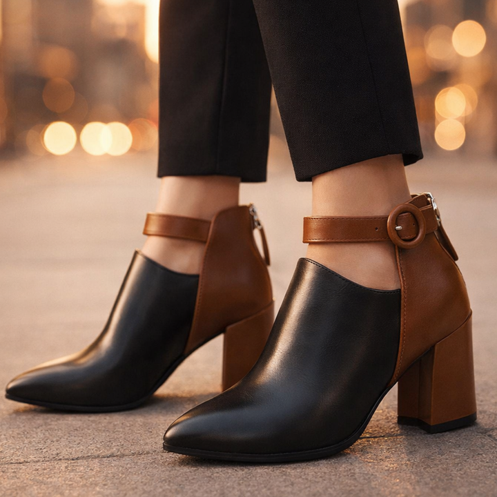 Harper Lane Two Tone Boots — detail view