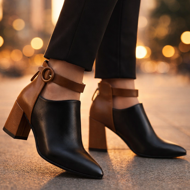 Harper Lane Two Tone Boots — back view