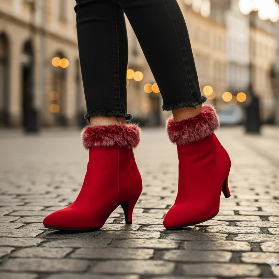 Aurora Bell Fur Boots — close-up detail