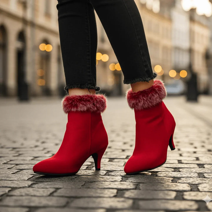 Aurora Bell Fur Boots — close-up detail