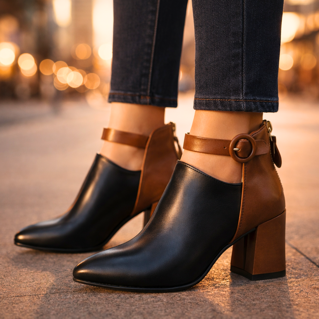 Harper Lane Two Tone Boots — front view