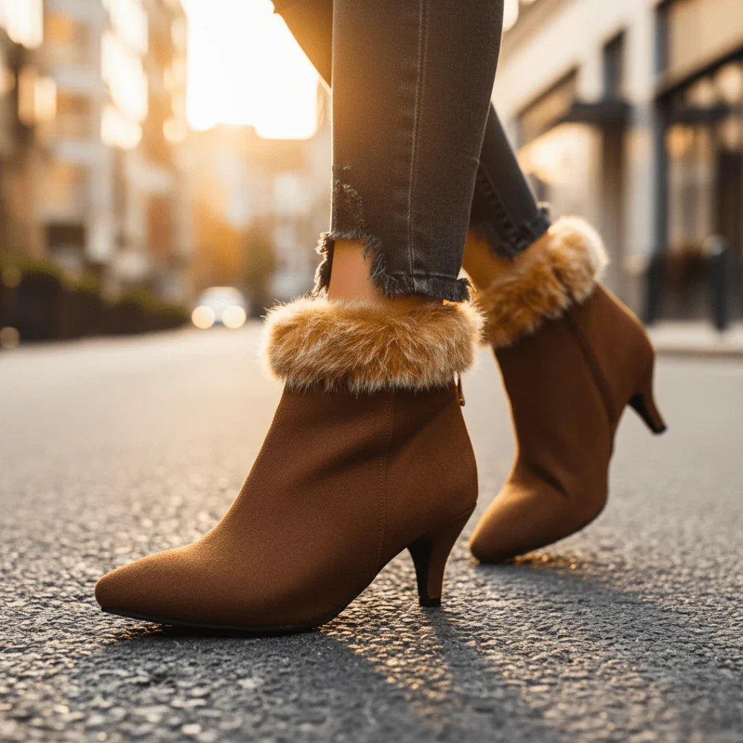 Aurora Bell Fur Boots — lifestyle shot