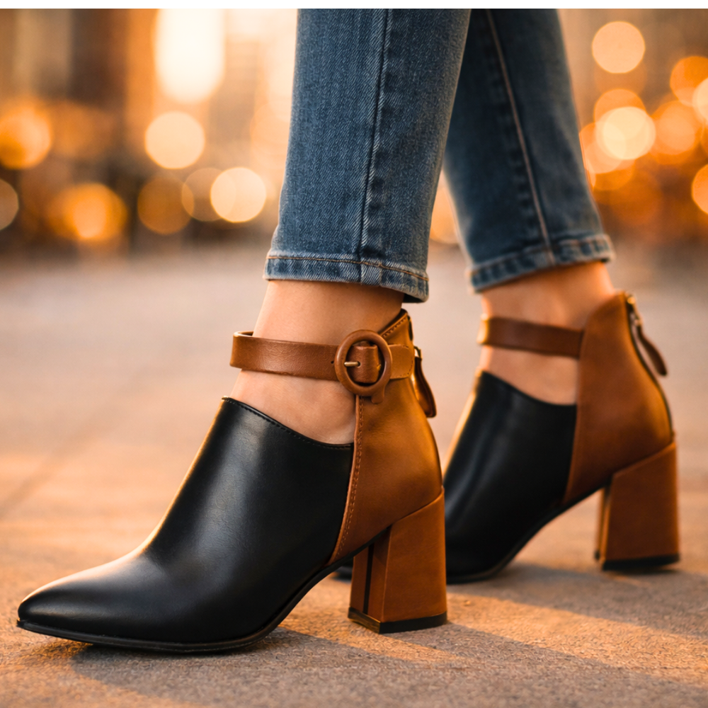 Harper Lane Two Tone Boots — side view