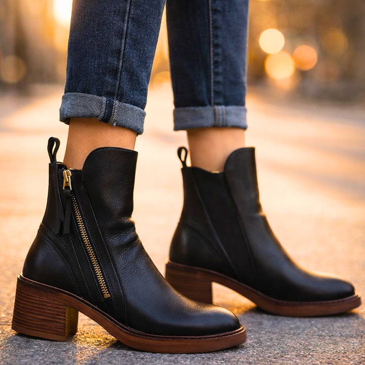 Odette Leather Ankle Boots — detail view