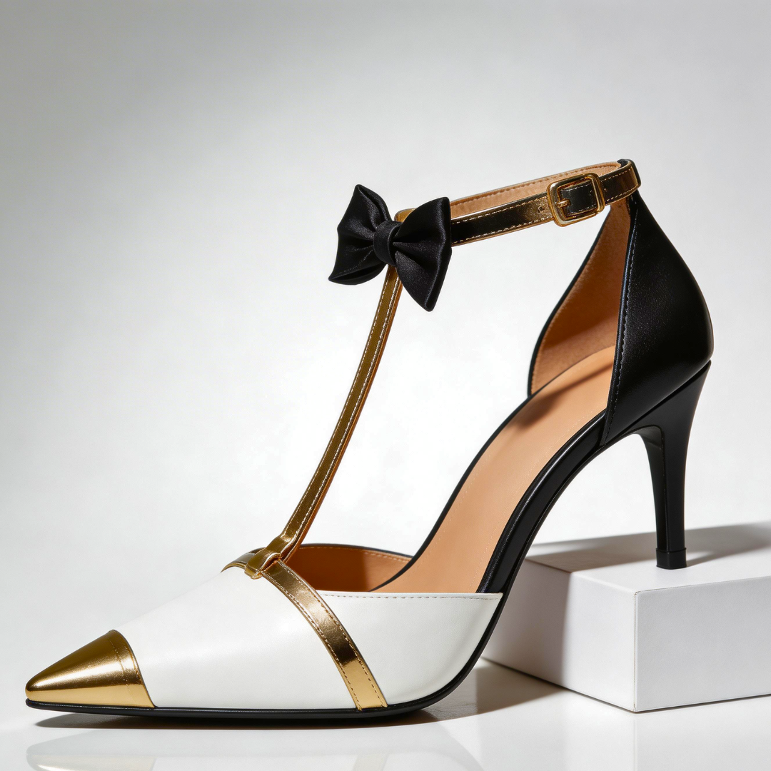 Vivienne Blacktie Heels — side view