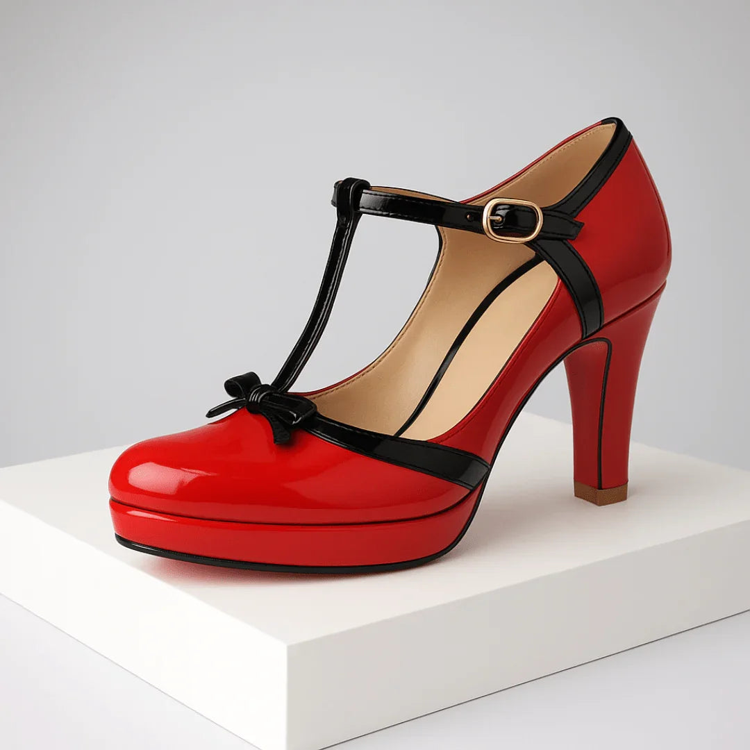 Vivienne T-Strap Heels — side view