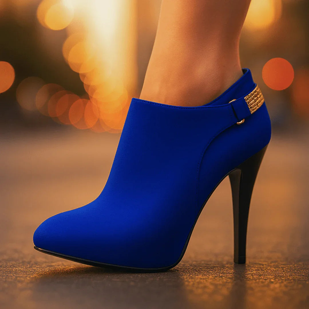 Aurora Bell Velvet Boots — lifestyle shot