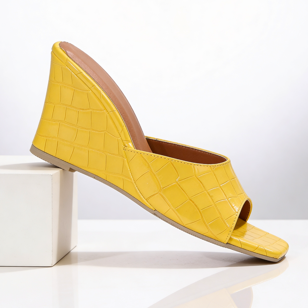 Harper Lane Croc Wedge Mules