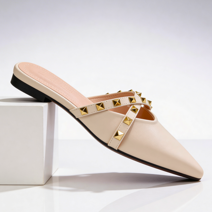 Odette Crossover Studded Sandals — back view