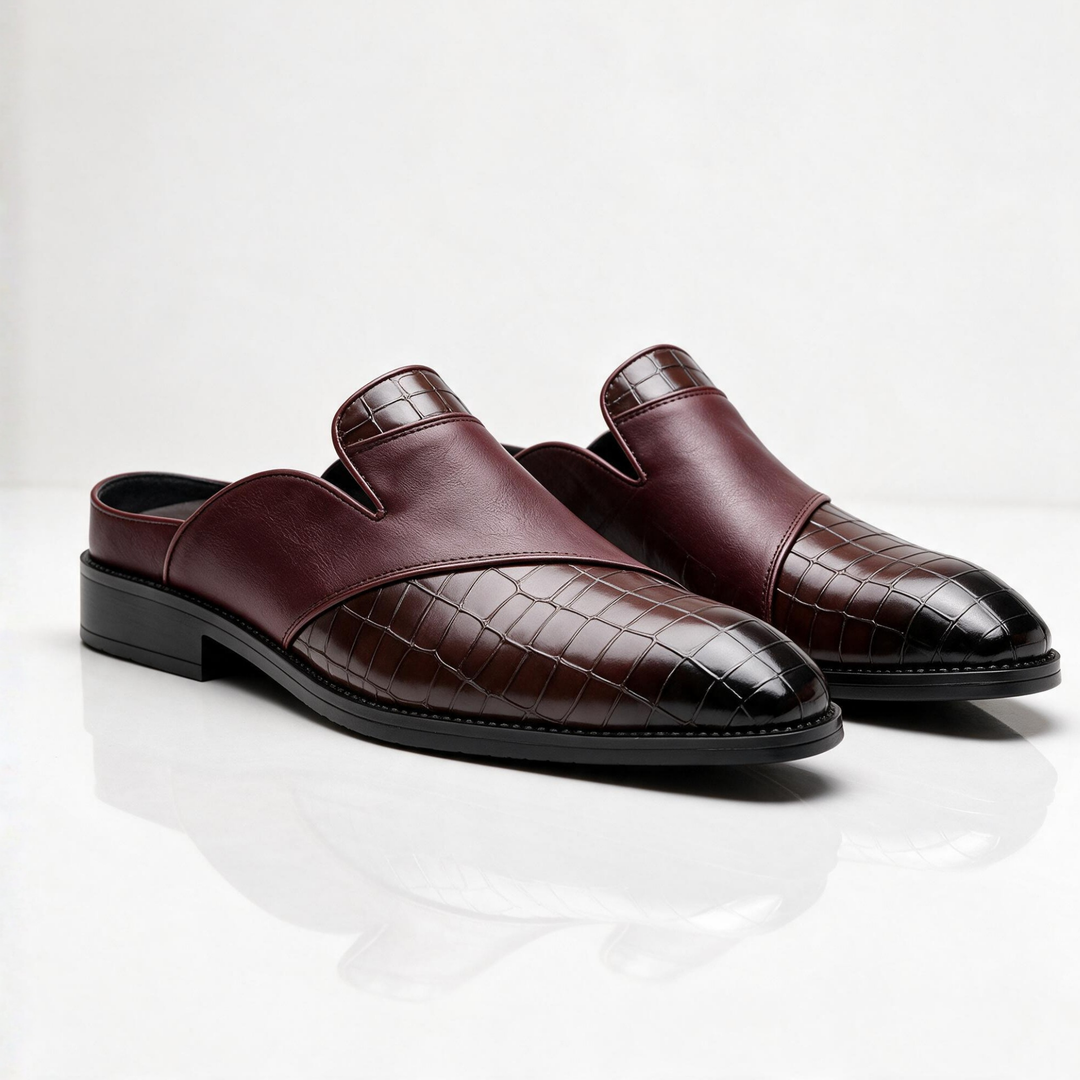 Hudson Croc Embossed Mules