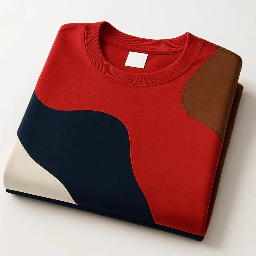 Driftline Color Block Tee — close-up detail