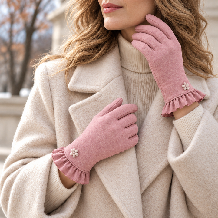 Banff Ruffle-Cuff Touchscreen Gloves