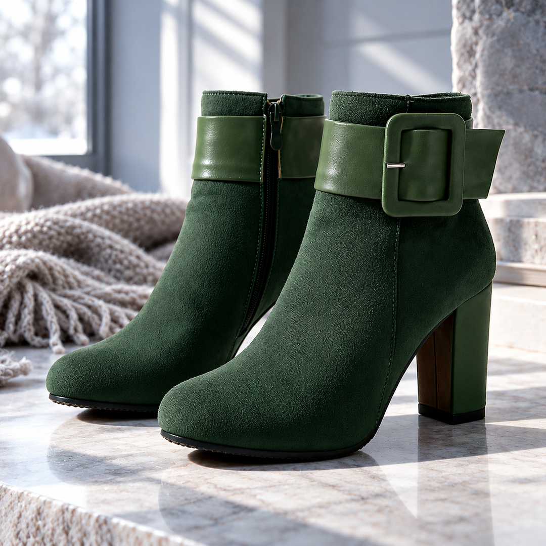 Harper Lane Suede Buckle Ankle Boots
