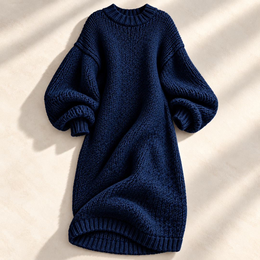 Eleanor Lantern-Sleeve Sweater Dress