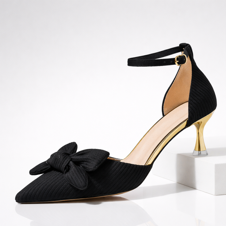 Seraphina Bow Heels — texture detail