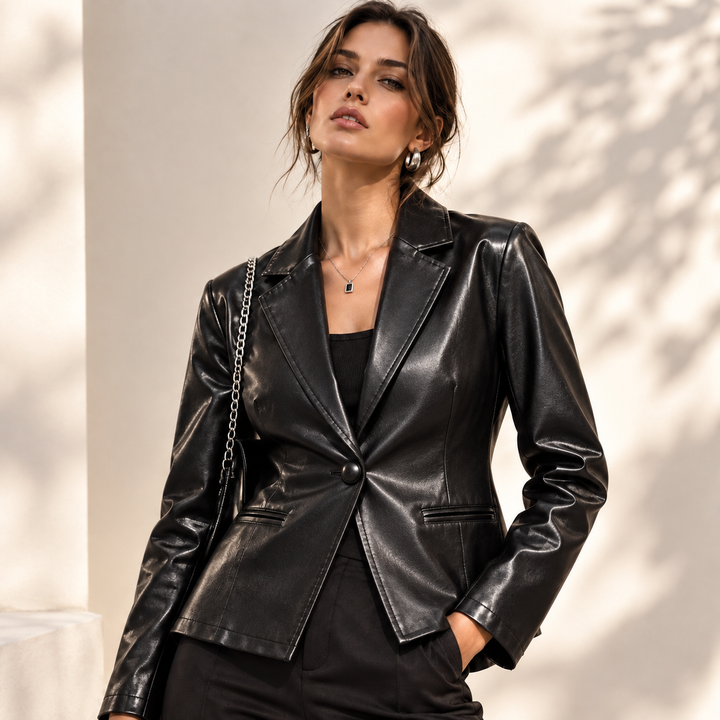 Harper Lambskin Leather Blazer