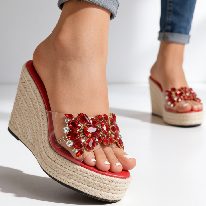 Coralie Floral Wedges