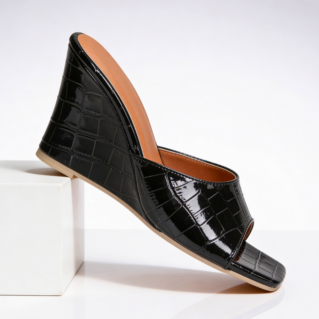 Harper Lane Croc Wedge Mules