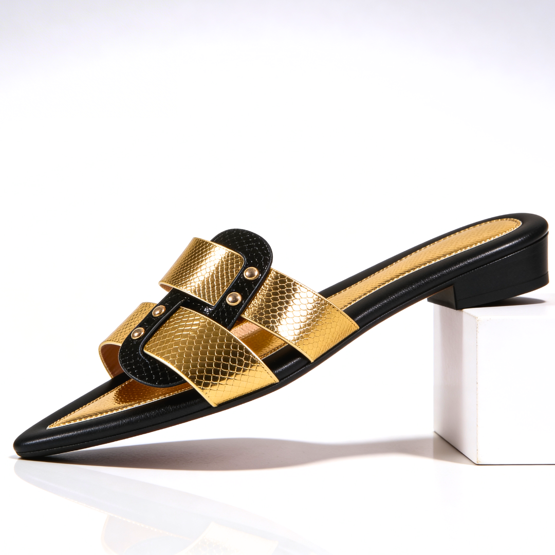 Odette Pointed Mules — detail view