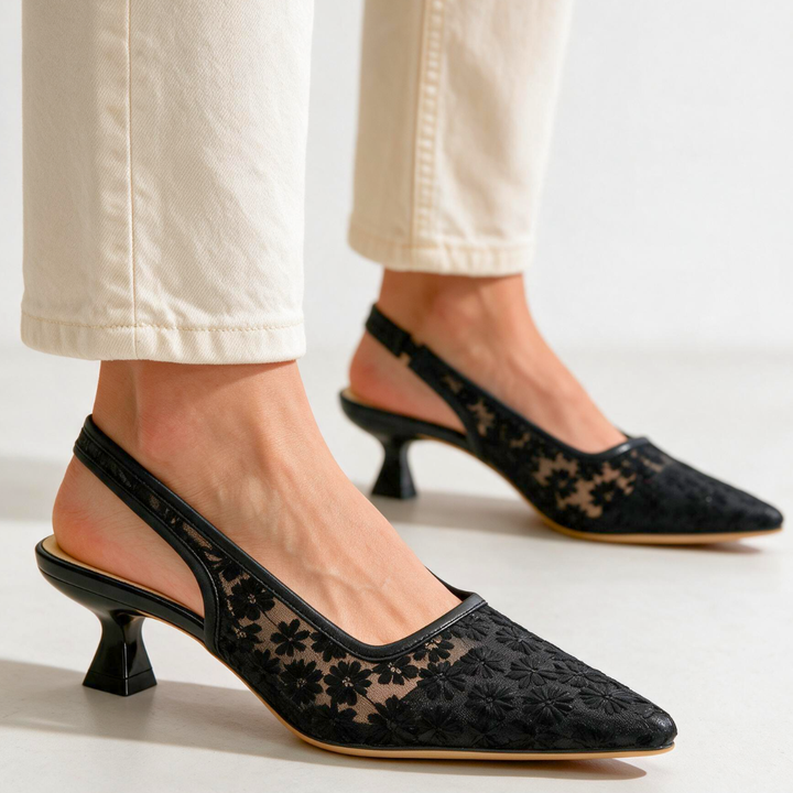 Lucienne Lace Slingbacks
