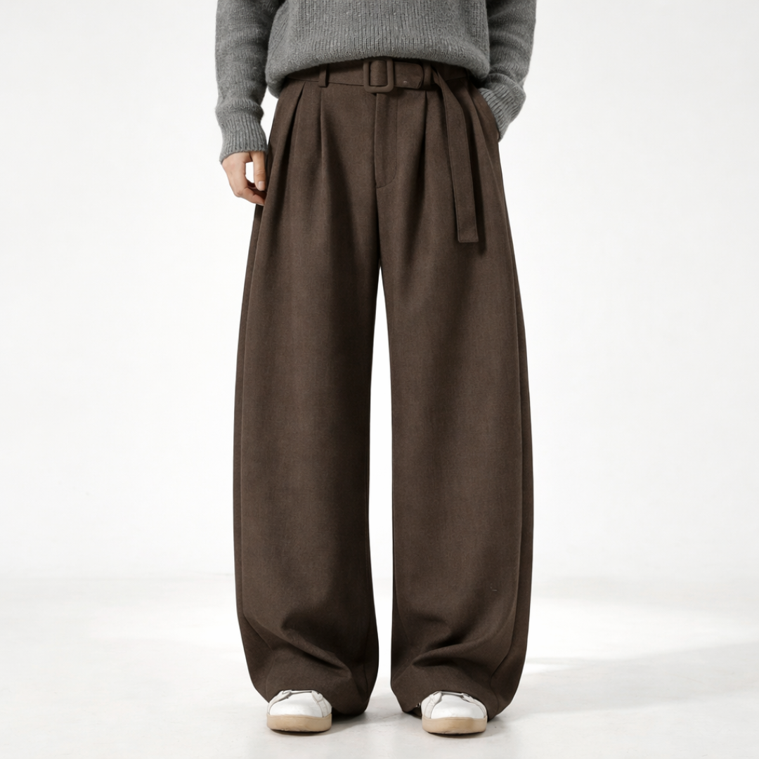 Jacob Wide-Leg Wool Trousers — detail view