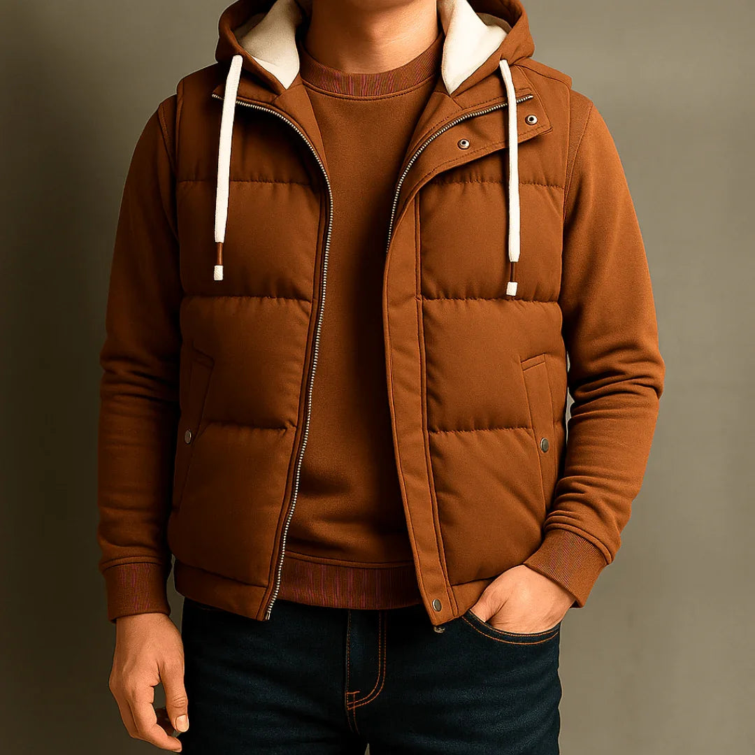 Fairmont Hooded Vest — close-up detail