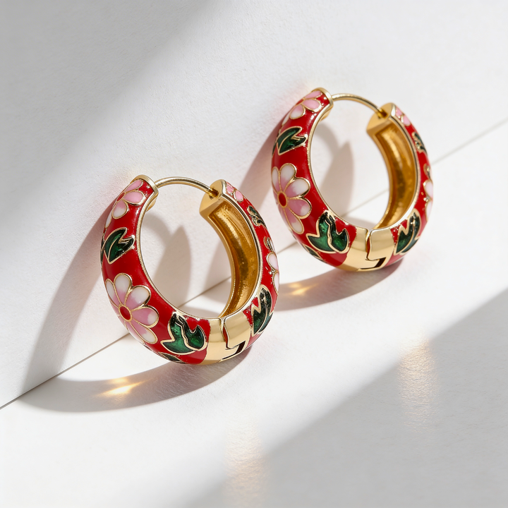 Aria Floral Earrings — side view