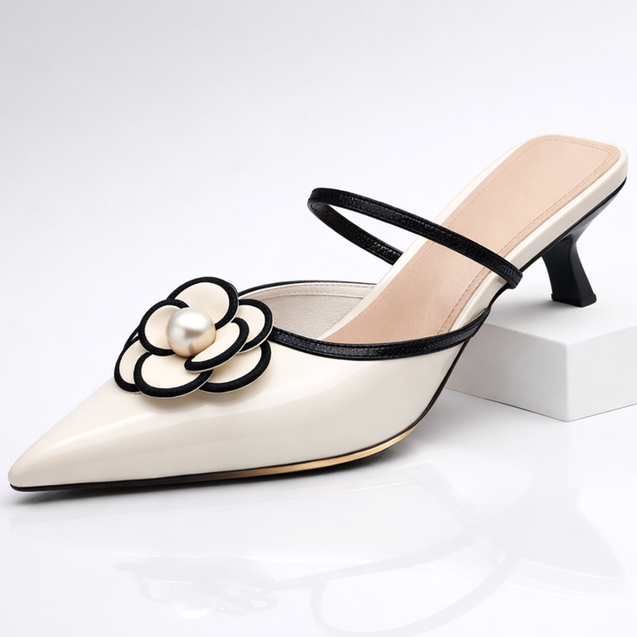 Vivienne Floral Kitten Heels — side view