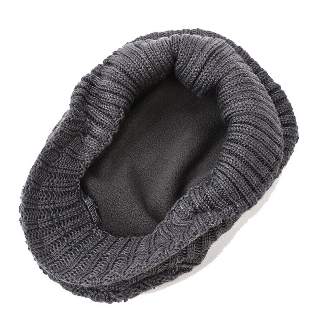 Summit Knit Flat Cap — close-up detail
