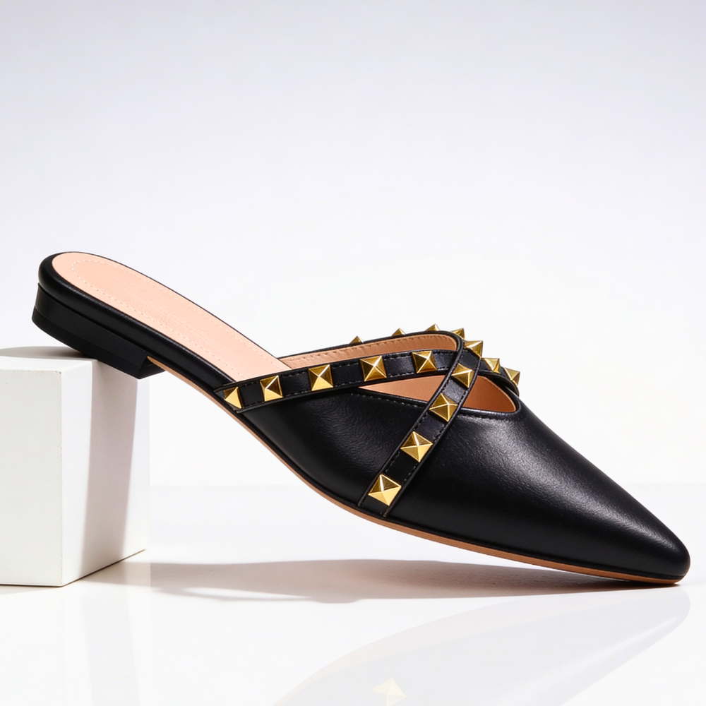 Odette Crossover Studded Sandals — side view