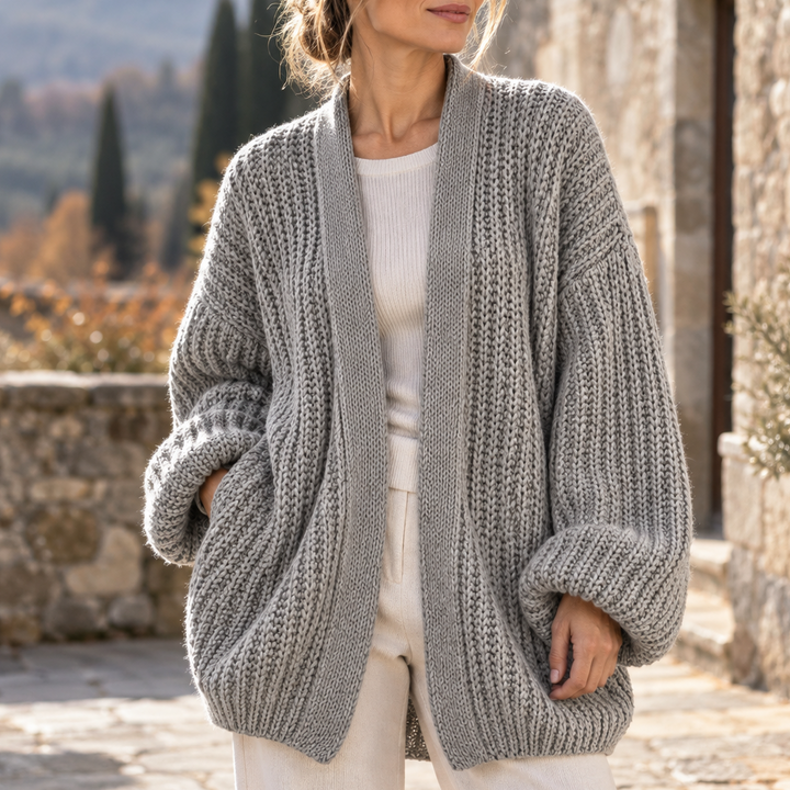 Eleanor Lantern-Sleeve Cardigan