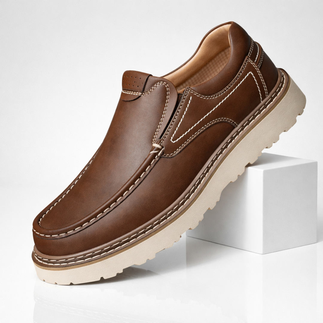 Hampton Lane Leather Loafers — front view