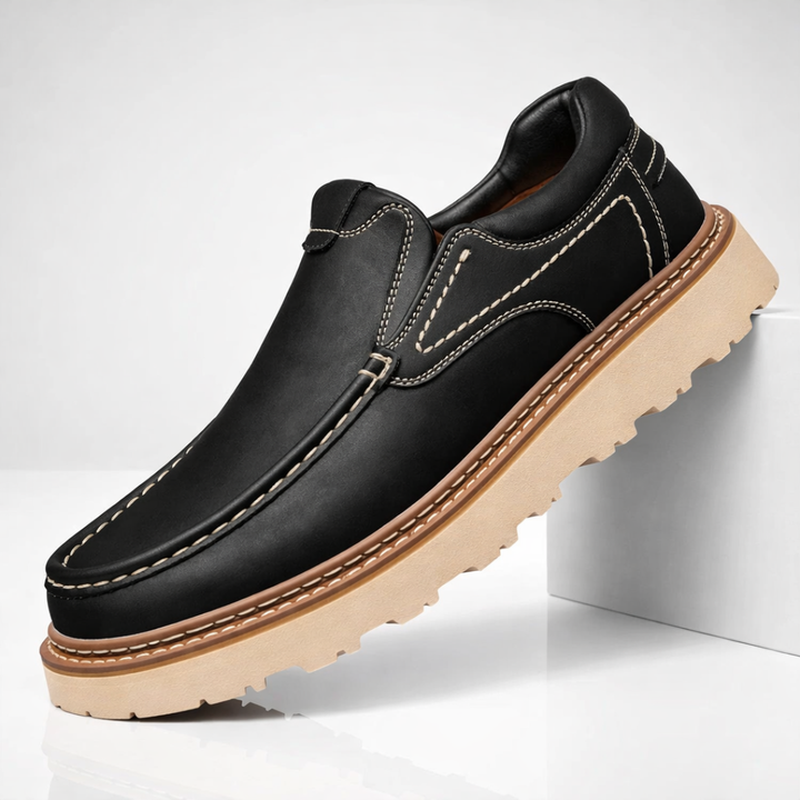 Hampton Lane Leather Loafers — side view