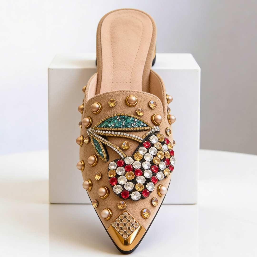 Odette Cherry Belle Slip-On's — front view