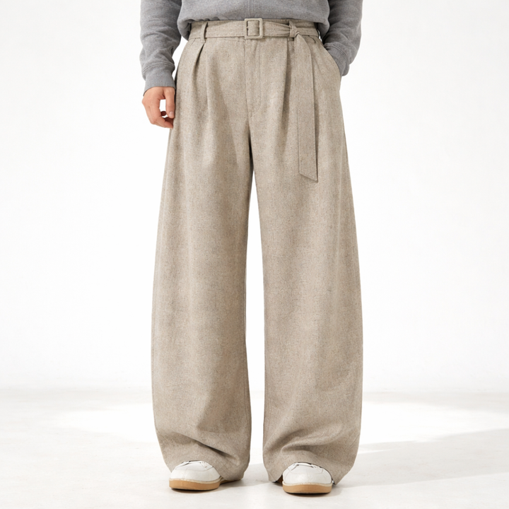 Jacob Wide-Leg Wool Trousers — front view