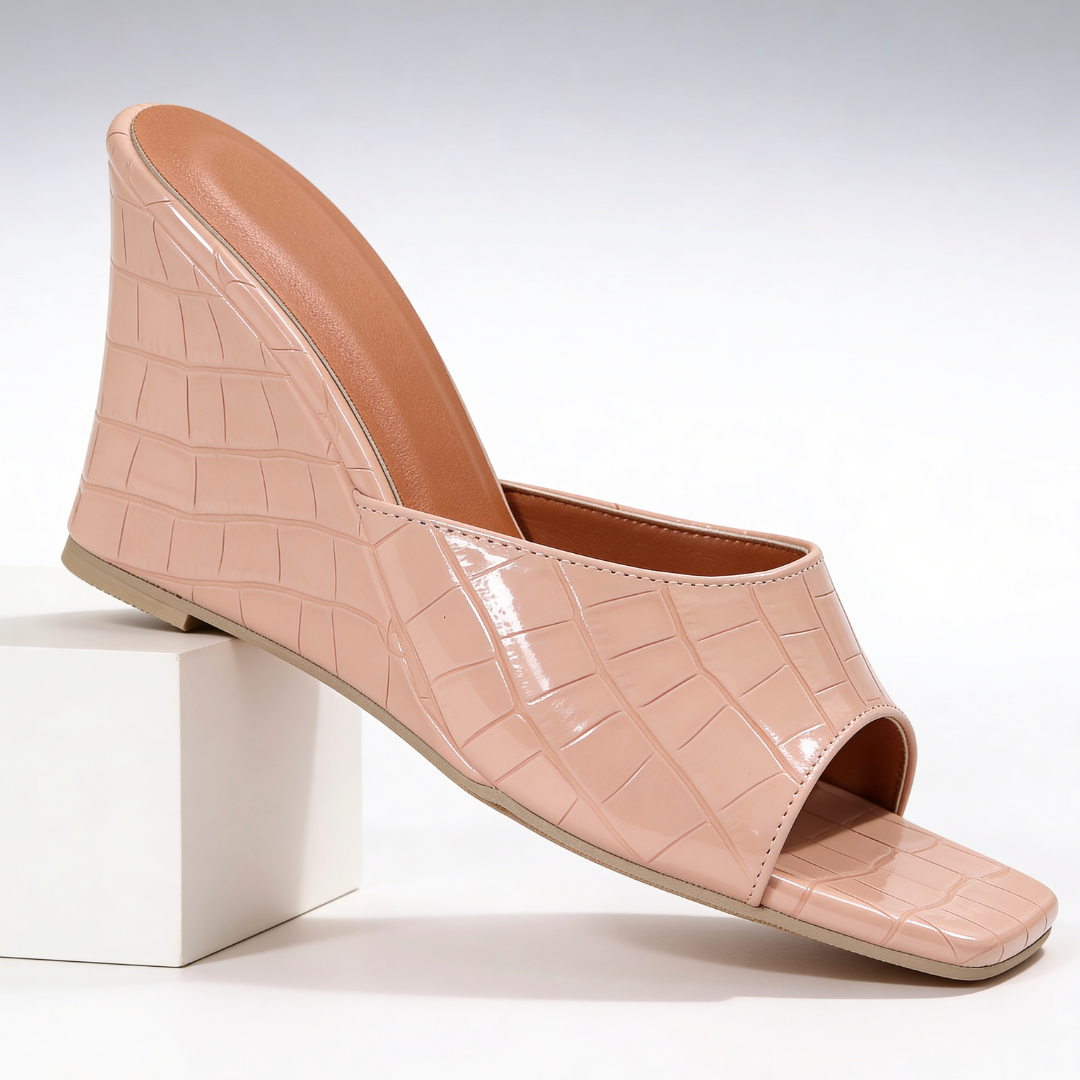Harper Lane Croc Wedge Mules
