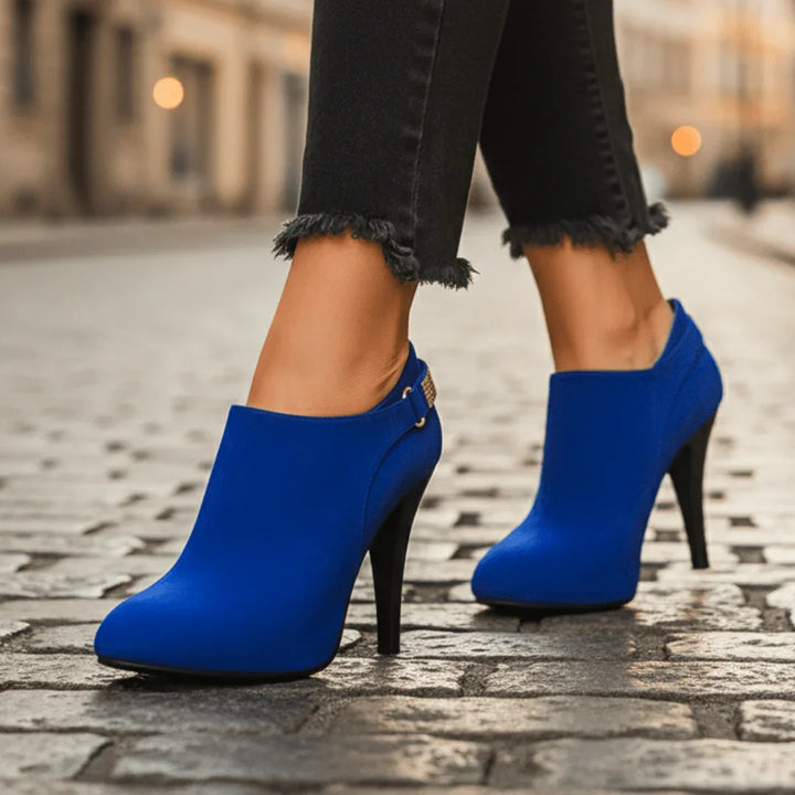 Aurora Bell Velvet Boots — styling shot