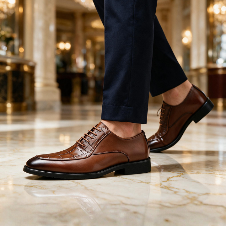 Hudson Croc Embossed Dress Shoes
