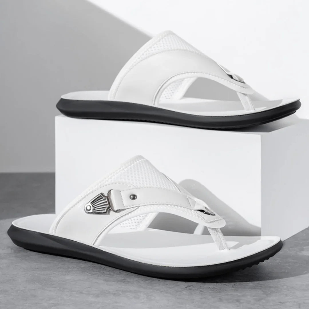 Hafford Crest Sandals — texture detail