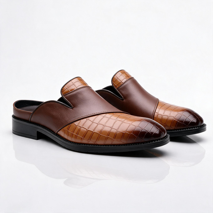 Hudson Croc Embossed Mules