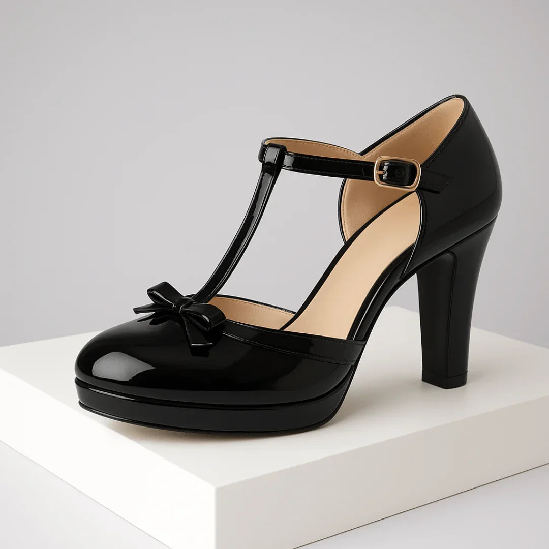 Vivienne T-Strap Heels — back view