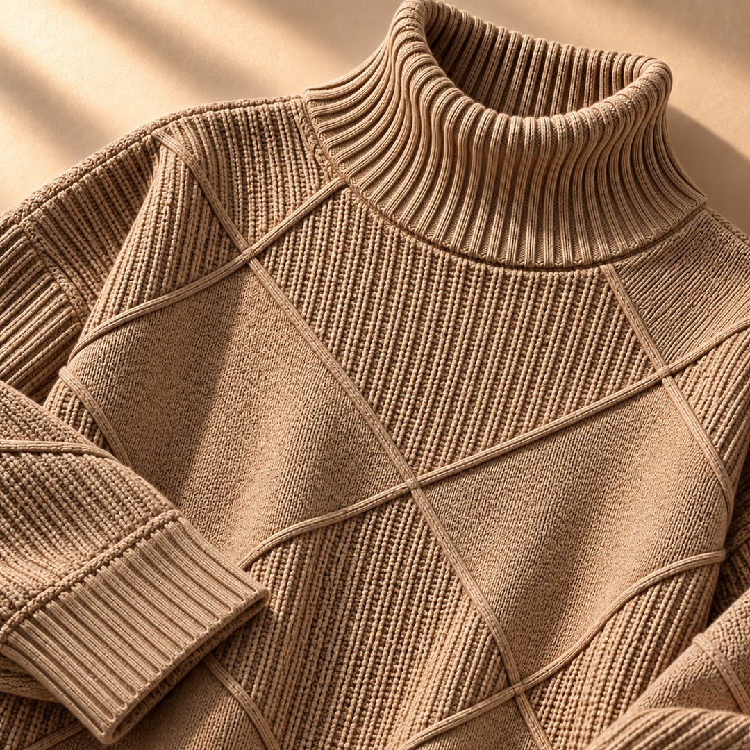 Harper Lattice Knit Turtleneck