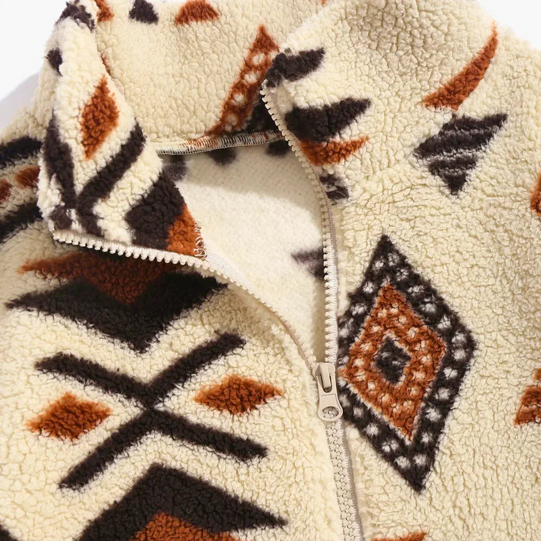 Aztec Trails Zip Fleece — detail view